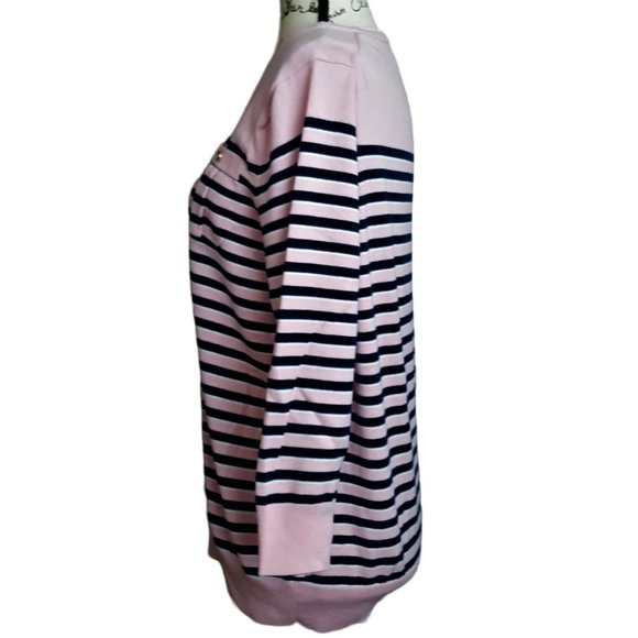 Lands End Sweater Nautical Stripes Soft Supima Cotton Large - Picture 2 of 5